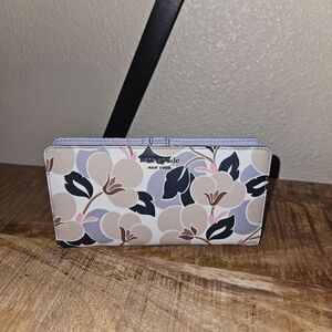 kate spade Floral Zip Wallet - Cream, Beige, Black, Pink, Lavender